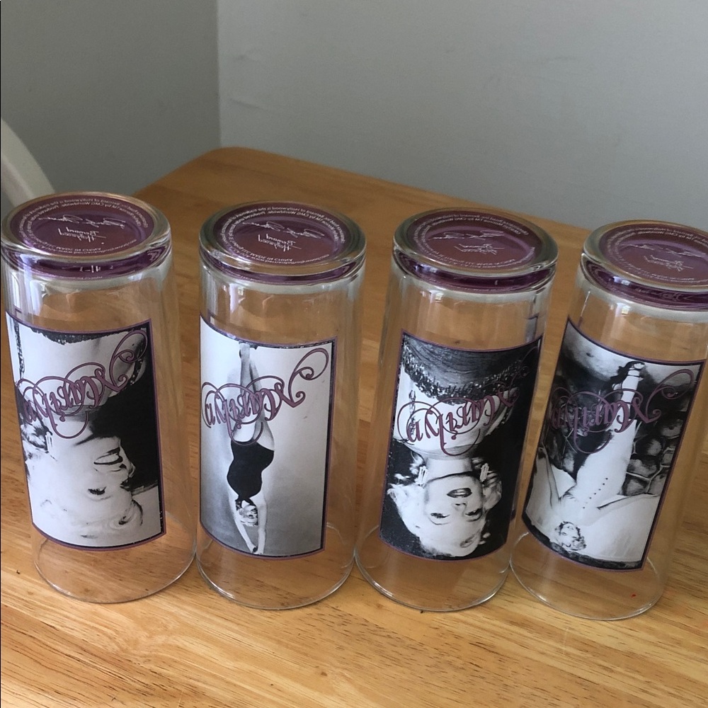 Set of 4 Purple-Accented Marilyn Monroe drinking glasses